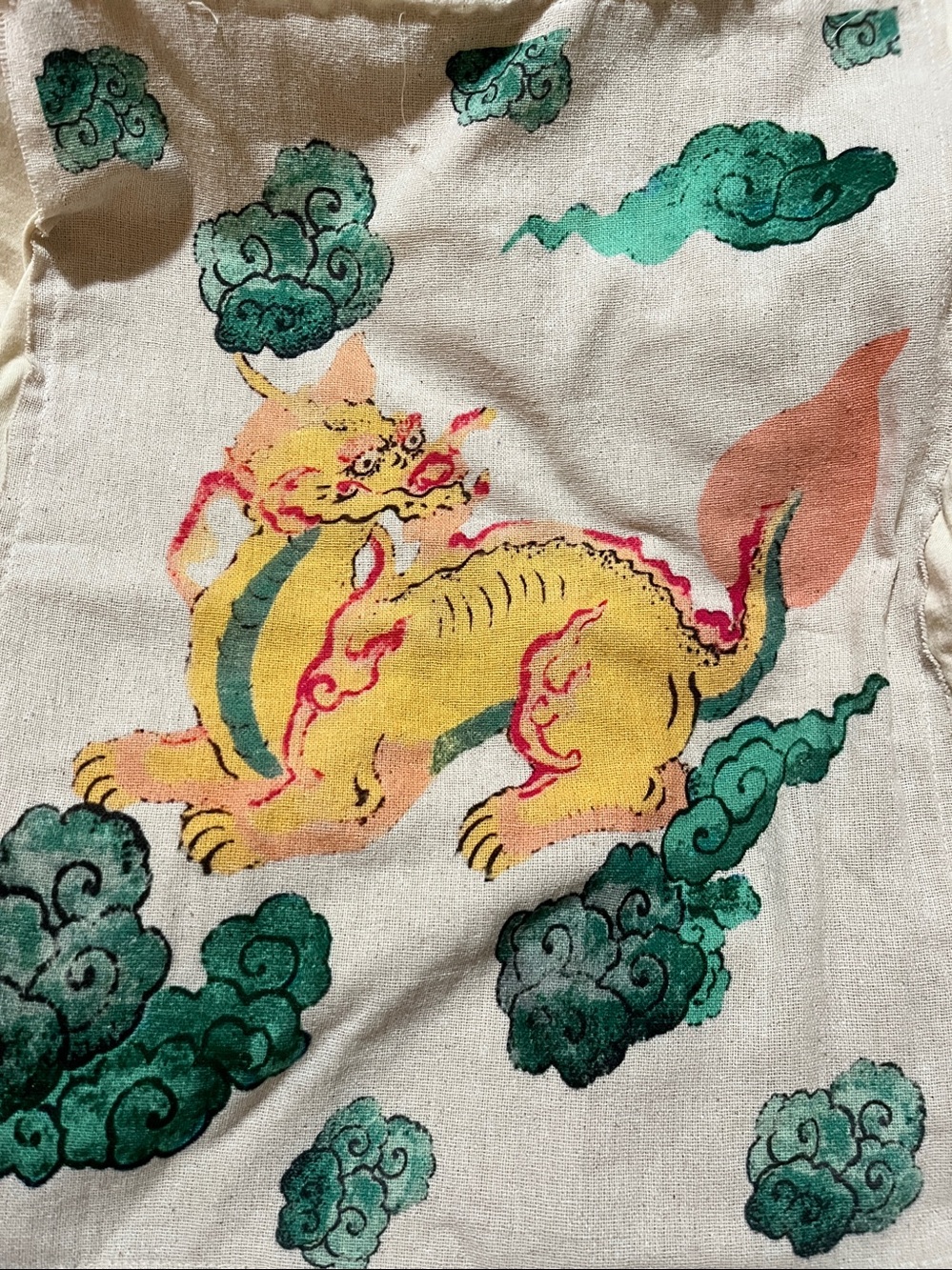 I Love Linen Dragon Tee Magnolia Pearl dragon print NEW Boho - Picture 5 of 5